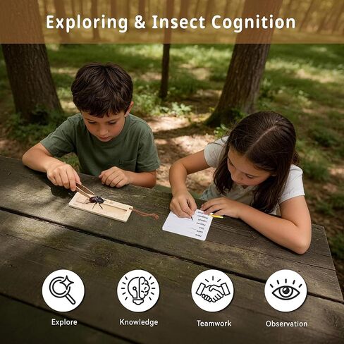 Wooden Bug Catching Kit for Kids - 10 PCS Outdoor Exploration Set with Bug Habitat, Magnifying Glass, Bug Container &Other Adventure Kit —STEM Educational Toy for Boys & Girls Ages 4-8 in Saudi Arabia
