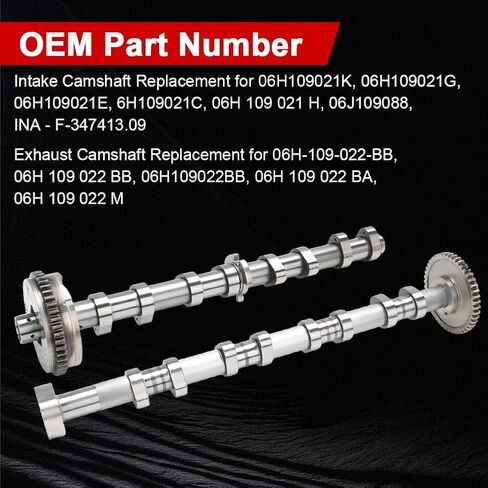 Engine Intake & Exhaust Camshaft Compatible with Audi A4 A3 A5 A6 Q3 Q5 TT Volkswagen Passat Jetta Beetl CC Eos GTI Replacement for 06H109021K 06H109022BB 06H109021G Engine Camshaft in Saudi Arabia