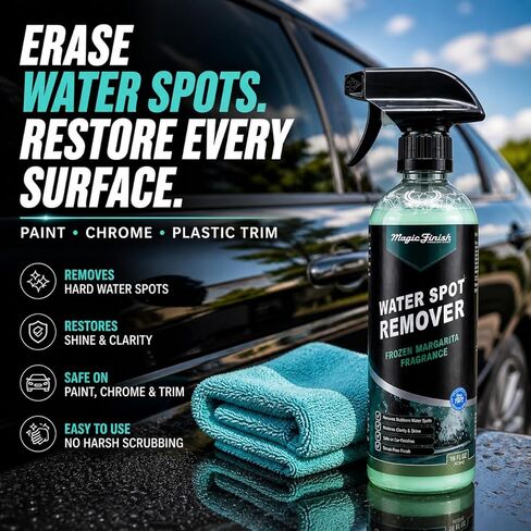 Magic Finish Water Spot Remover for Cars – Professional Hard Water Stain & Mineral Deposit Remover for Paint, Chrome & Wheels – Restores Shine & Gloss – Frozen Margarita Scent – 16oz in Saudi Arabia