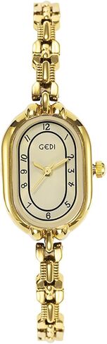 FANMIS Women's Vintage Oval Watches Luxury Minimalism Bracelet Small Gold Watch Ladies Analog Waterproof Watch Fashion Bangle Bracelet Dress Watch with Stainless Steel Band in Saudi Arabia