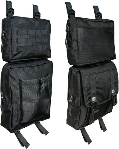 Larswon 2 Pack ATV Saddle Bags, Large Detachable Fender Bag ATV Gear Bags Water Resistent Motorcycle Storage Bag Compatible with Sportsman Scrambler TRX FourTrax Outlander Grizzly UTV Black in Saudi Arabia