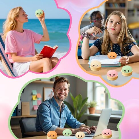 4 Pack Dumpling Squishies, Colorful Dumplings Stress Balls Fidget with Mystery Box Easter Basket Stuffers Stocking Stuffers with Food Steamer Stretchy in Saudi Arabia