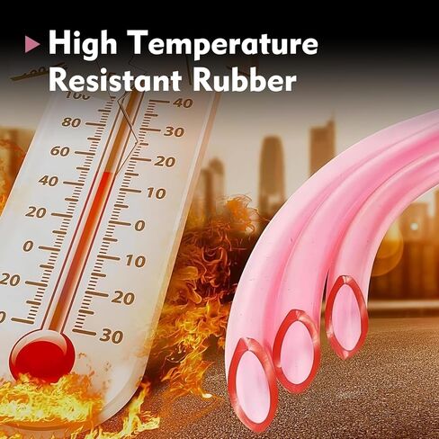 خط وقود المكربن، خط تنفيس الوقود المقاوم لدرجات الحرارة العالية، 9.84 قدم، خرطوم طويل مطاطي مقاوم للماء بمعرف 0.2 بوصة، عالمي للدراجات النارية والدراجات الترابية ATV (وردي) in Kuwait