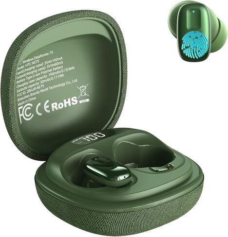 NE75 AI Translation Earbuds 135 Languages Real-Time Translator Earphones, Bluetooth 6.0 TWS Wireless Bluetooth Earphones, Hi-Fi Music & Call, Smart Touch+App for Travel, Sports & Business (Black) in Saudi Arabia
