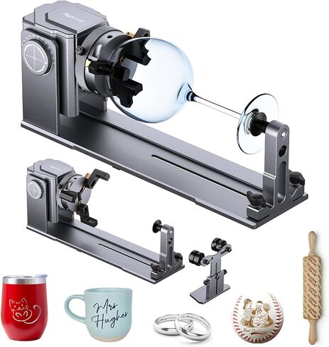 Algolaser 4 in 1 Laser Rotary Roller - Y-axis Rotary Chuck for Laser Engraver,180° Adjustable Jaw Chuck Rotary for Engraving Tumblers, Bottles & Cylindrical Objects Suitable for DIY KIT MK2/Alpha MK2 in Saudi Arabia