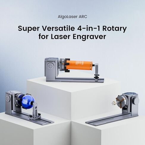 Algolaser 4 in 1 Laser Rotary Roller - Y-axis Rotary Chuck for Laser Engraver,180° Adjustable Jaw Chuck Rotary for Engraving Tumblers, Bottles & Cylindrical Objects Suitable for DIY KIT MK2/Alpha MK2 in Saudi Arabia