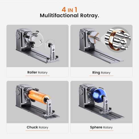 Algolaser 4 in 1 Laser Rotary Roller - Y-axis Rotary Chuck for Laser Engraver,180° Adjustable Jaw Chuck Rotary for Engraving Tumblers, Bottles & Cylindrical Objects Suitable for DIY KIT MK2/Alpha MK2 in Saudi Arabia