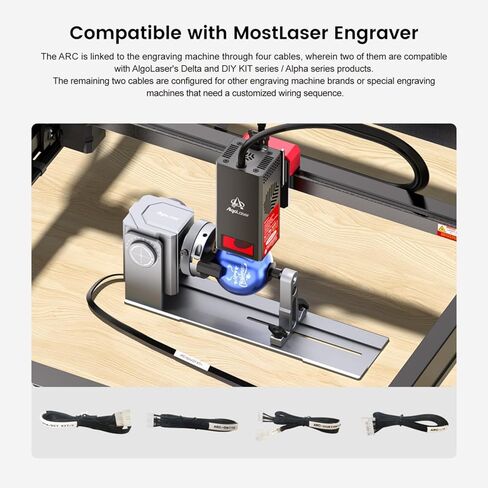 Algolaser 4 in 1 Laser Rotary Roller - Y-axis Rotary Chuck for Laser Engraver,180° Adjustable Jaw Chuck Rotary for Engraving Tumblers, Bottles & Cylindrical Objects Suitable for DIY KIT MK2/Alpha MK2 in Saudi Arabia