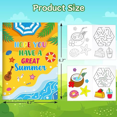 كتب تلوين صغيرة للصيف من فانسي لاند DIY، كتب أنشطة صغيرة لنهاية العام الدراسي، كتيب رسم بالجملة للتخرج، عطلات الفصول الدراسية، مكافآت هدايا حفلات أعياد الميلاد، 24 قطعة in Kuwait