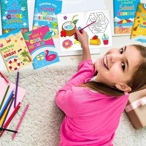كتب تلوين صغيرة للصيف من فانسي لاند DIY، كتب أنشطة صغيرة لنهاية العام الدراسي، كتيب رسم بالجملة للتخرج، عطلات الفصول الدراسية، مكافآت هدايا حفلات أعياد الميلاد، 24 قطعة in Kuwait