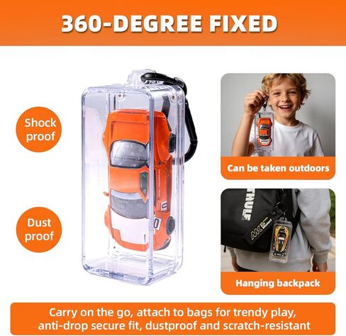 1/64 Diorama,Model Car Display Case for 1/64 Scale,Acrylic Portable Storage Box with Lanyard,Dustproof Shockproof,Clear Protective,Hotwheels/Matchbox Compatible. in Saudi Arabia