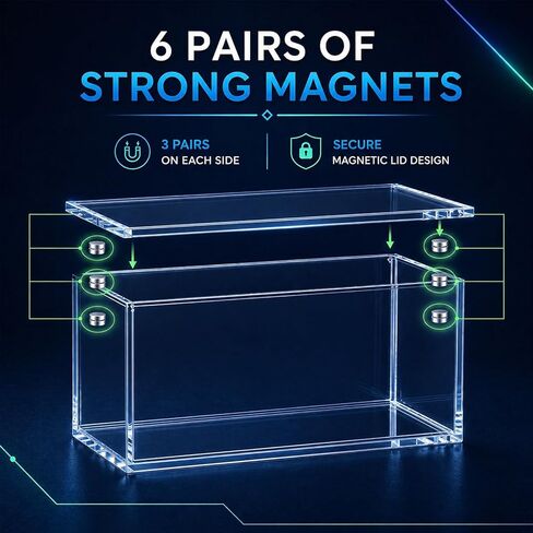 Prismatic Evolutions SPC Acrylic Display Case, 8mm Side and 5mm Front Clear Protector Box with Magnetic Lid, Dust and UV Resistant Storage TCG Showcase, 14.5 x 3.6 x 7.1 in in Saudi Arabia