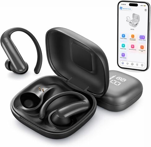 AI Translator Earbuds Real Time 139 Languages, Bluetooth Translation Earbuds with LED Display, No Subscription, Open Ear Design for Learning Travel & Business Meetings with Charging Case in Saudi Arabia