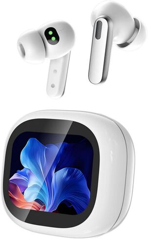 Translation Earbuds Real Time, Languages Translator Earbuds with Touch Screen, Wireless Earbuds with Monitor Blood Oxygen/Heart Hate, Headphones in-Ear for Sport Travel (NE46-Black) in Saudi Arabia
