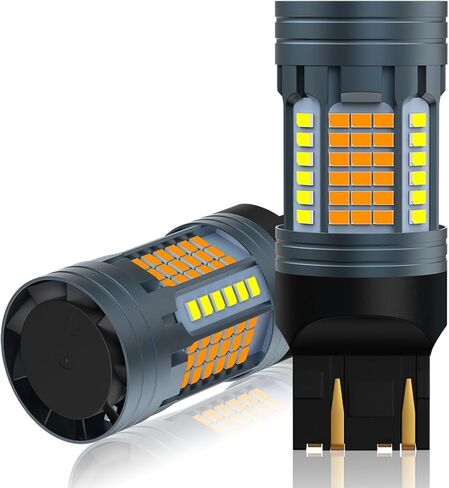 High Bright Automotive LED Bulbs, T20 7443 Dual White Amber Replacement Bulbs with 96 LED Chips for Car Daytime Running Lights (DRL), Turn Signal Lights and Parking Lights in Saudi Arabia