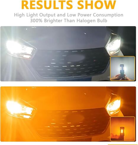 High Bright Automotive LED Bulbs, T20 7443 Dual White Amber Replacement Bulbs with 96 LED Chips for Car Daytime Running Lights (DRL), Turn Signal Lights and Parking Lights in Saudi Arabia