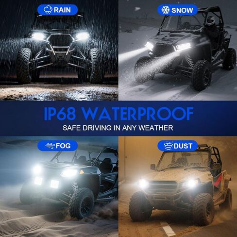 لمبة إضاءة لـ Polaris Outlaw 50 المصابيح الأمامية 2008 2009 2010 2011 2012 2013 2014 2015 2016 2017 2018 2019 2020 شعاع عالي منخفض، مصابيح ATV UTV Powersports للطرق الوعرة، قطعتان in Kuwait