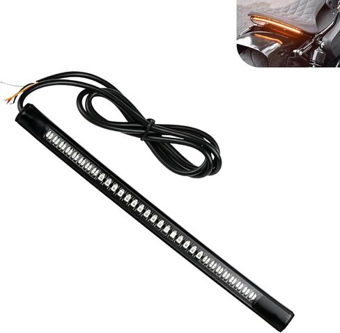 LED Strip Tail Brake Stop Light, Waterproof Motorcycle Tail Light, 8" Flexible LED Lights Strip Turn Signal Lights, Universal for Car Motorcycle Scooter Bike SUV (Amber & Red) in Saudi Arabia