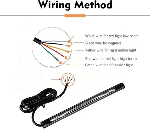 LED Strip Tail Brake Stop Light, Waterproof Motorcycle Tail Light, 8" Flexible LED Lights Strip Turn Signal Lights, Universal for Car Motorcycle Scooter Bike SUV (Amber & Red) in Saudi Arabia