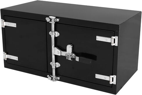 Aluminum Underbody Truck Tool Box With Cam Lock, Double Barn Door Storage Organizer For Flatbed Truck Bed, Black (36"×18"×18") in Saudi Arabia