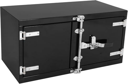 Aluminum Underbody Truck Tool Box With Cam Lock, Double Barn Door Storage Organizer For Flatbed Truck Bed, Black (36"×18"×18") in Saudi Arabia