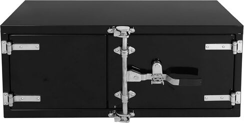Aluminum Underbody Truck Tool Box With Cam Lock, Double Barn Door Storage Organizer For Flatbed Truck Bed, Black (36"×18"×18") in Saudi Arabia