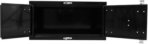 Aluminum Underbody Truck Tool Box With Cam Lock, Double Barn Door Storage Organizer For Flatbed Truck Bed, Black (36"×18"×18") in Saudi Arabia