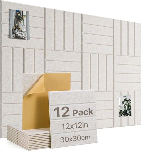 Cork Board 48"x36" Large Felt Bulletin Board with Self Adhesive, Cork Boards for Walls for Office-12 Pack Pin Board Use in Home Classroom Office Wall Decor Black in Saudi Arabia