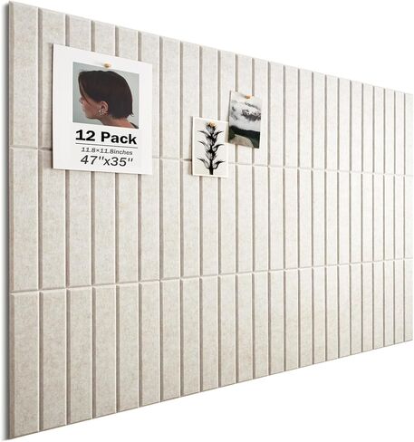 Cork Board 48"x36" Large Felt Bulletin Board with Self Adhesive, Cork Boards for Walls for Office-12 Pack Pin Board Use in Home Classroom Office Wall Decor Black in Saudi Arabia