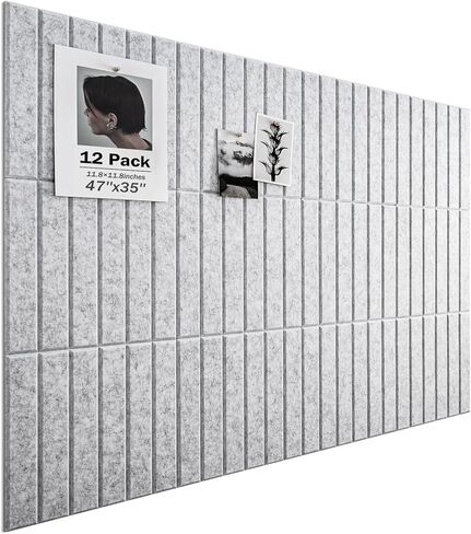 Cork Board 48"x36" Large Felt Bulletin Board with Self Adhesive, Cork Boards for Walls for Office-12 Pack Pin Board Use in Home Classroom Office Wall Decor Black in Saudi Arabia