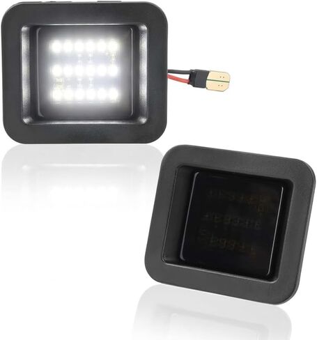 مجموعة مصابيح لوحة الترخيص LED لـ 2015-2023 Ford F150 F-150 Raptor، Super Duty F250 F350 F450، 18SMD 6000K أبيض كامل استبدال مصابيح LED، عدسات دخان، حزمة من 2 in Kuwait