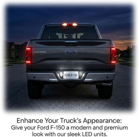 مجموعة مصابيح لوحة الترخيص LED لـ 2015-2023 Ford F150 F-150 Raptor، Super Duty F250 F350 F450، 18SMD 6000K أبيض كامل استبدال مصابيح LED، عدسات دخان، حزمة من 2 in Kuwait