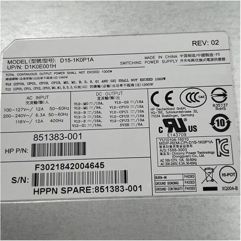 1000W Z6 G4 Power Supply D15-1K0P1A 851383-001 in Saudi Arabia