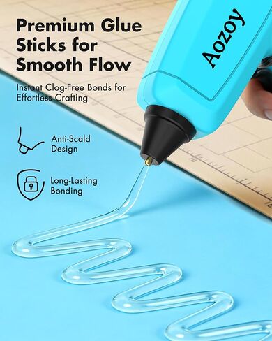 Hot Glue Gun Cordless - USB Rechargeable 4000mAh Wireless Mini Glue Gun with 25Pcs Glue Sticks Set, Heating Fast & Smart Power-Off for Crafts DIY Arts Home Repairs Blue in Saudi Arabia