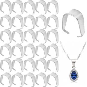 300 PCS Stainless Steel Snap On Bails, 8.5mm Pinch Clip Pendant Connector Charm Clasp for Jewelry Making, Necklace Earring Bracelet Choker Findings(Silver) in Saudi Arabia