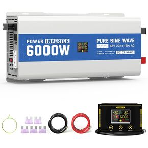 2000W Pure Sine Wave Power Inverter 12V DC to 120V AC Converter 4000 Watt Peak Power Multi-Display Screen with 2 GFCI Outlet 30W USB and 18W Type-C for Car RV Truck Boat Off-Grid, Gray Blue in Saudi Arabia
