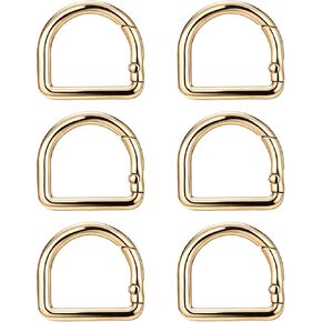 SynHHergyx Gold Metal D Ring Clip Spring Key Hooks, 6 PCS D Rings for Purse 1.18 Inch Keyring Purse Clip Spring Ring Buckles Clasp for DIY Crafts Keychain Belt Backpacks Handbag Purses Strap Hardware in Kuwait