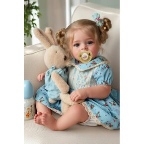 JIZHI Lifelike Reborn Baby Dolls - 18 Inch Realistic-Newborn Baby Dolls Blond Girl Handmade Real Life Baby Dolls with Clothes for Kids Age 3+ in Kuwait