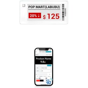2.1 in Electronic Shelf Label, Digital Label Holders, Blank Labels, Business Signs with Android and iOS APP One Stop Solution System for Retail, Storage, Black+White+Red e Ink Screen,1pc (BLE) in Saudi Arabia