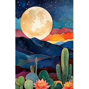 DIAMOND ART CLUB Night in New Mexico Diamond Painting Kit, Fun DIY Crafts for Adults, Round Diamond Art Canvas, 13" x 20" (33 cm x 50.6 cm) in Kuwait