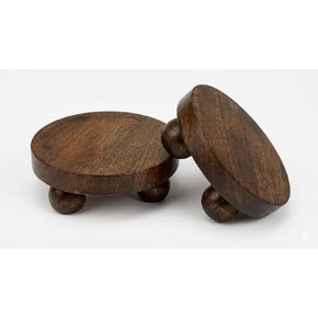 Easter Gifts Set of 2 Wood Display Stand Home Decor Display Risers Round Pedestal Bathroom Accessory Holder Plant Holder Table Top Kitchen Multi Purpose Organiser Set in Kuwait