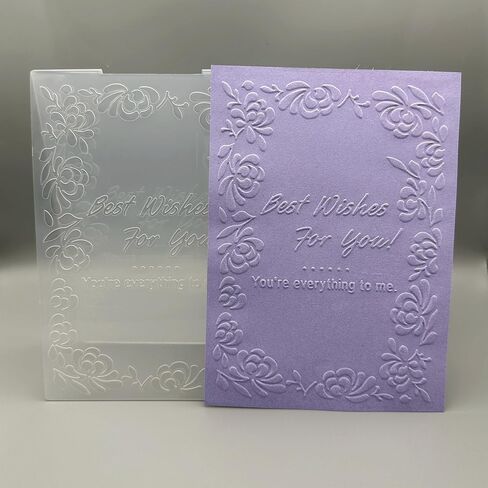 3D Plastic Embossing Folder Template Best Wishes for You Texture 5x7 Inch for Card Making DIY Scrapbooking Paper Crafting Handmade Crafts Scrapbooking Arts Supplies Scrapbook Decor in Saudi Arabia