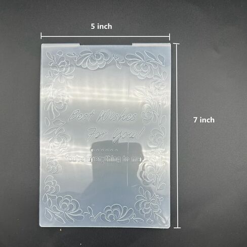 3D Plastic Embossing Folder Template Best Wishes for You Texture 5x7 Inch for Card Making DIY Scrapbooking Paper Crafting Handmade Crafts Scrapbooking Arts Supplies Scrapbook Decor in Saudi Arabia