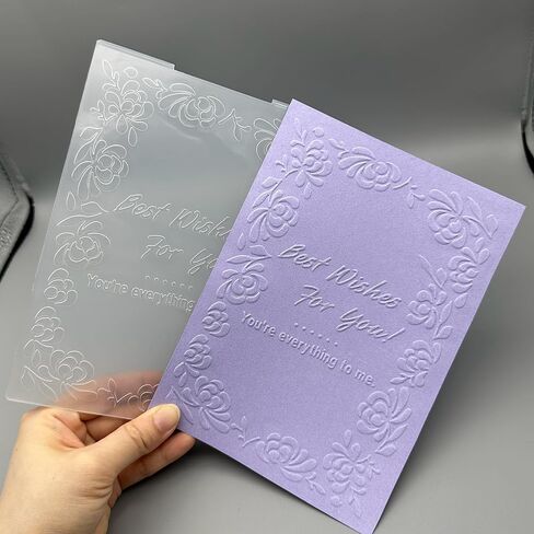 3D Plastic Embossing Folder Template Best Wishes for You Texture 5x7 Inch for Card Making DIY Scrapbooking Paper Crafting Handmade Crafts Scrapbooking Arts Supplies Scrapbook Decor in Saudi Arabia