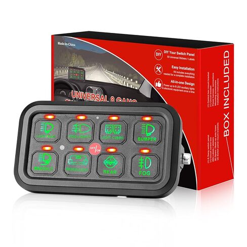 Wireless 4 Gang Switch Panel, Niking Auto Multifunction Offroad LED Switch Pods with Toggle Pulse Auxiliary Universal Circuit Control 12V Relay System Control Box for Trucks SUV UTV Car Boat RV Marine in Saudi Arabia