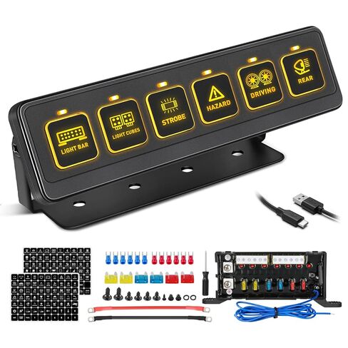 Wireless 4 Gang Switch Panel, Niking Auto Multifunction Offroad LED Switch Pods with Toggle Pulse Auxiliary Universal Circuit Control 12V Relay System Control Box for Trucks SUV UTV Car Boat RV Marine in Saudi Arabia