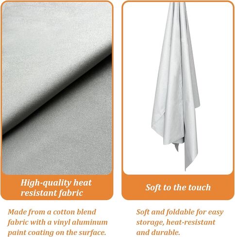 59" x 2 Yard Silver Thermal Heat-Resistant Fabric by The Yard, Insulated Scorch-Resistant Ironing Board Cover Heat Shields for Potholder & Other DIY Craft Projects (59inches x 2 Yard, Silver) in Saudi Arabia