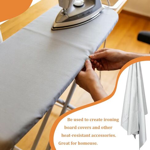 59" x 2 Yard Silver Thermal Heat-Resistant Fabric by The Yard, Insulated Scorch-Resistant Ironing Board Cover Heat Shields for Potholder & Other DIY Craft Projects (59inches x 2 Yard, Silver) in Saudi Arabia