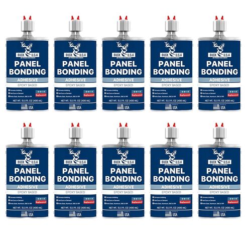 Buck Panel Bonding Adhesive, Two-Part Epoxy, 400 ml/13.5 fl oz Cartridge, 08115 Replacement, Heavy-Duty Metal Glue for Automotive Use, Bonds w/Steel, Aluminum, Plastic & More, OEM Recommended, Black in Saudi Arabia