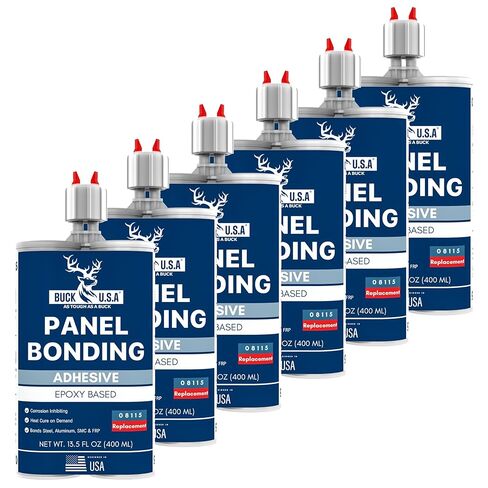 Buck Panel Bonding Adhesive, Two-Part Epoxy, 400 ml/13.5 fl oz Cartridge, 08115 Replacement, Heavy-Duty Metal Glue for Automotive Use, Bonds w/Steel, Aluminum, Plastic & More, OEM Recommended, Black in Saudi Arabia